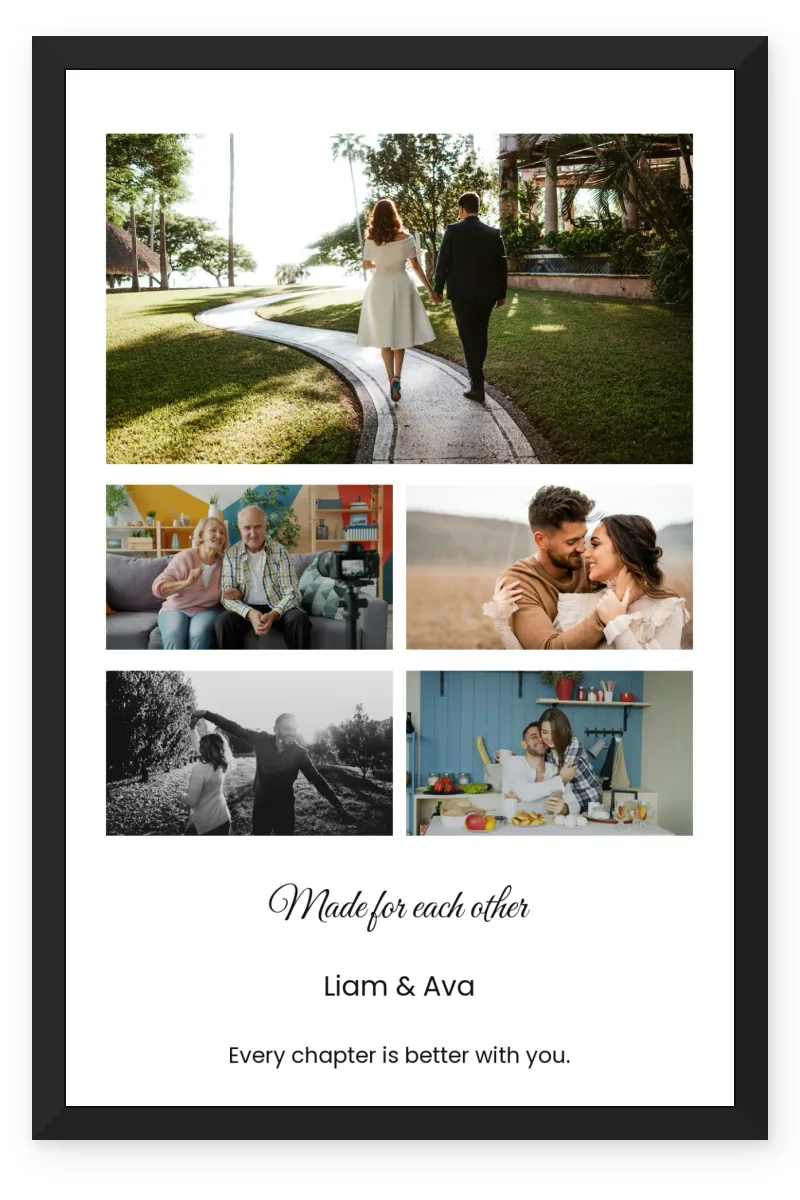 Personalized Couple Gift Photo Frame – Made for Each Other (5 Photos)