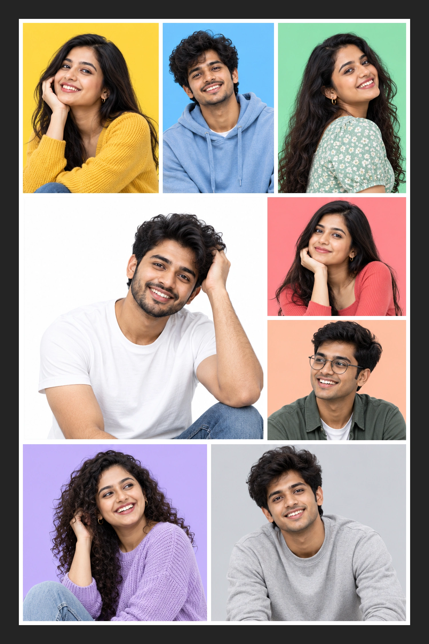 8 Photo Life in Colour Collage Frame