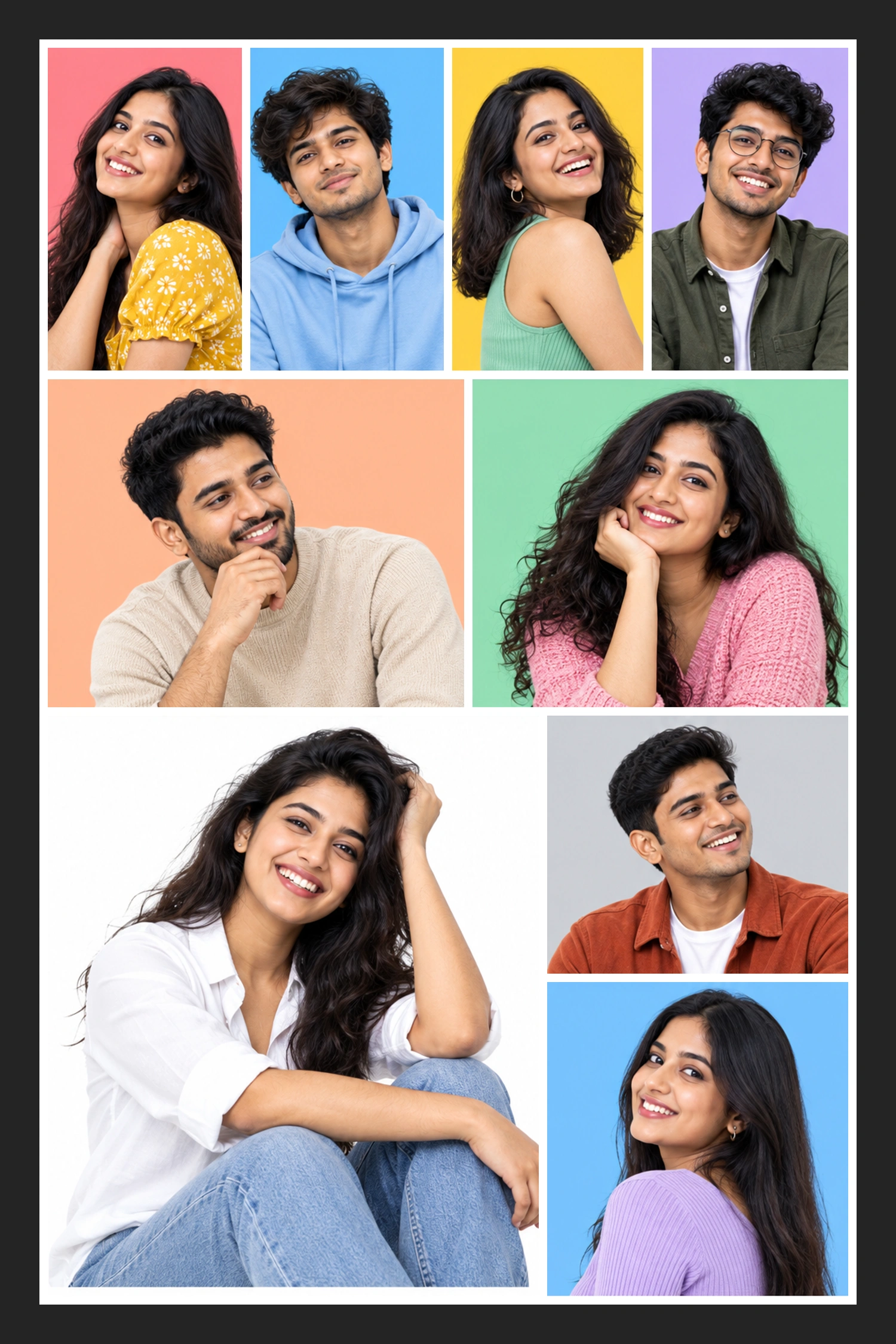 9 Photo Life in Colour Collage Frame