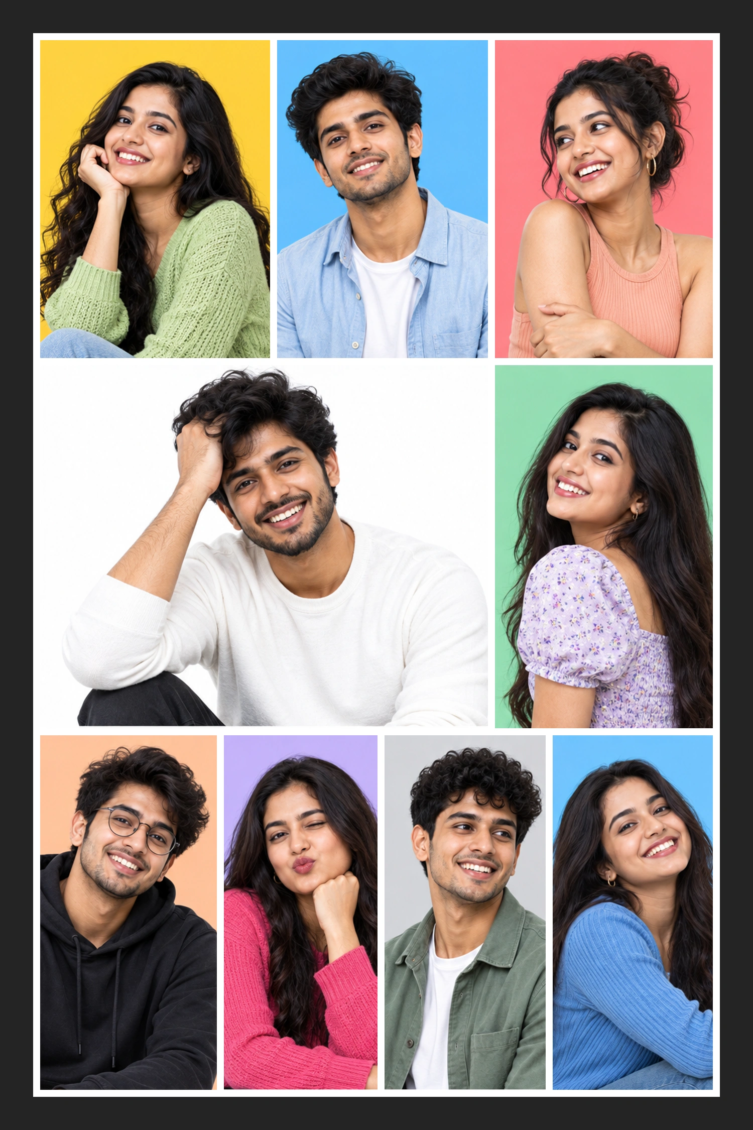 9 Photo Shared Smiles Collage Frame