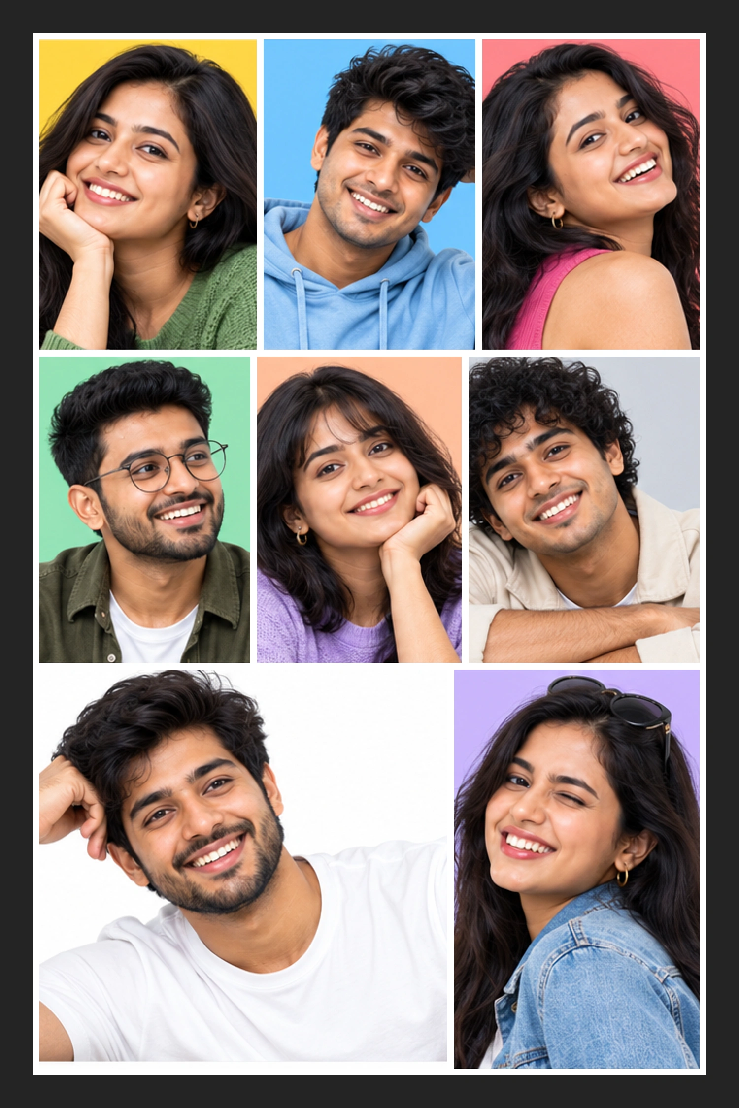 8 Photo Favourite Faces Collage Frame