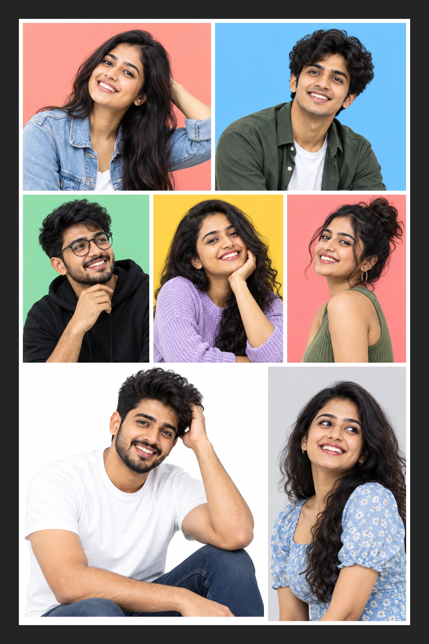 7 Photo Shared Smiles Collage Frame