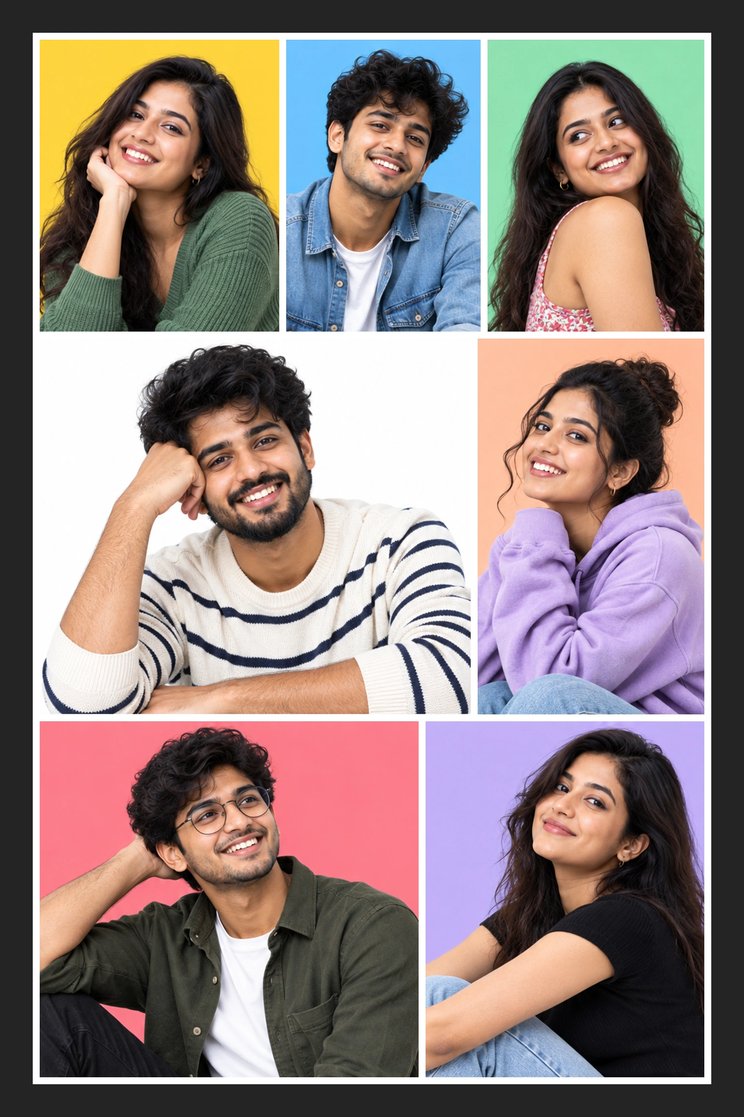 7 Photo Favourite Faces Collage Frame