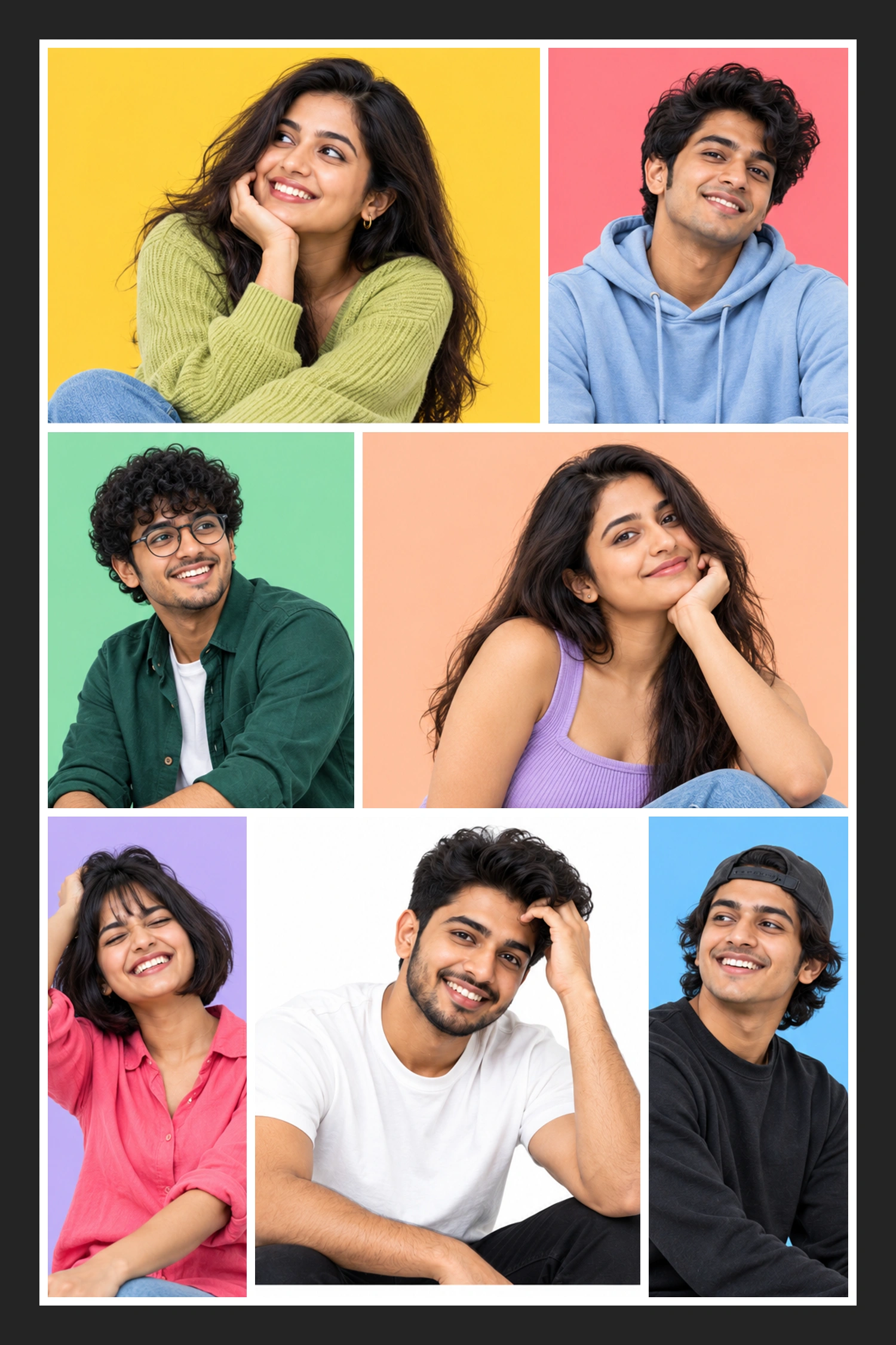 7 Photo Colourful Chapters Collage Frame