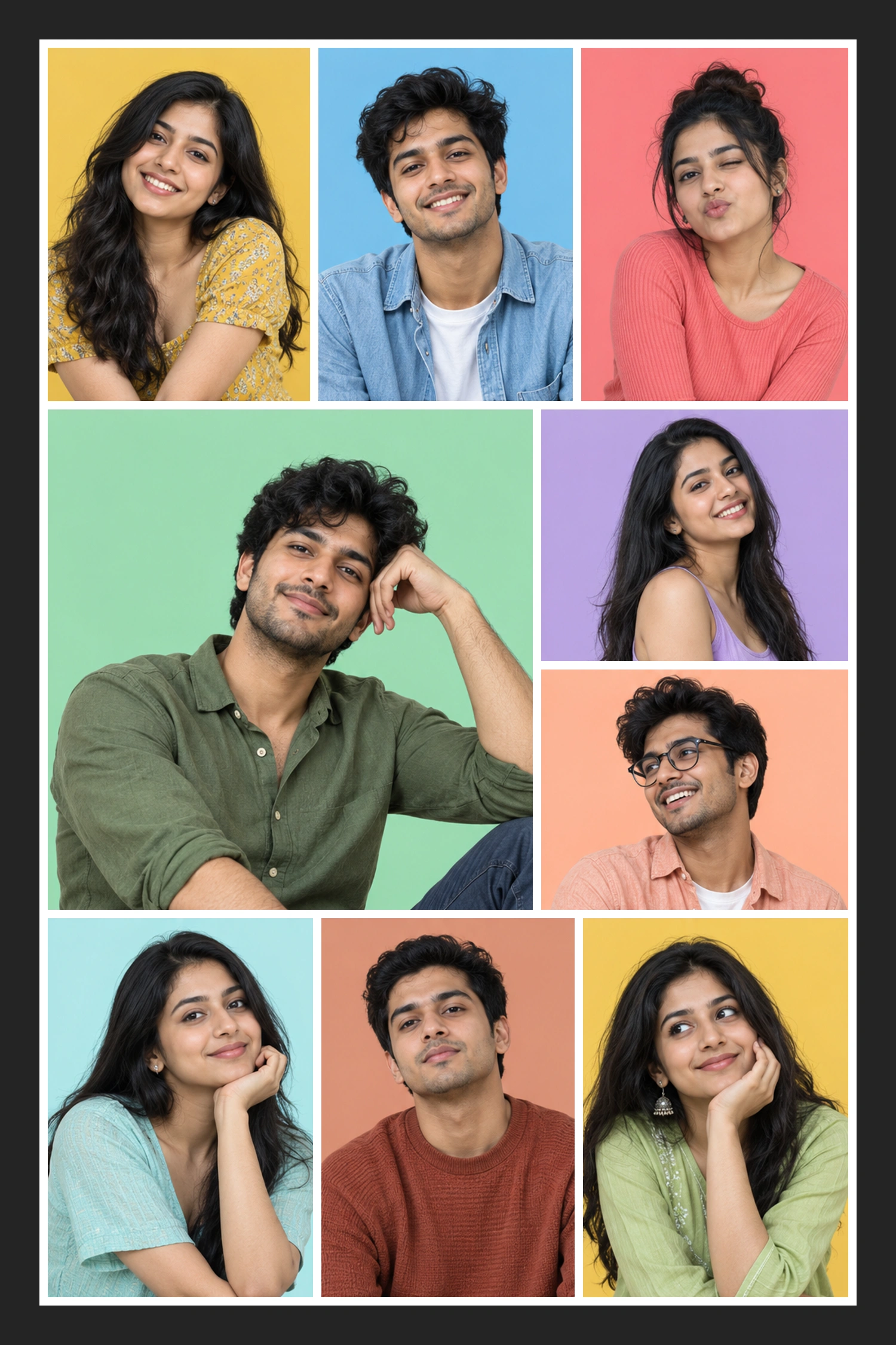 9 Photo The Portrait Edit Collage Frame