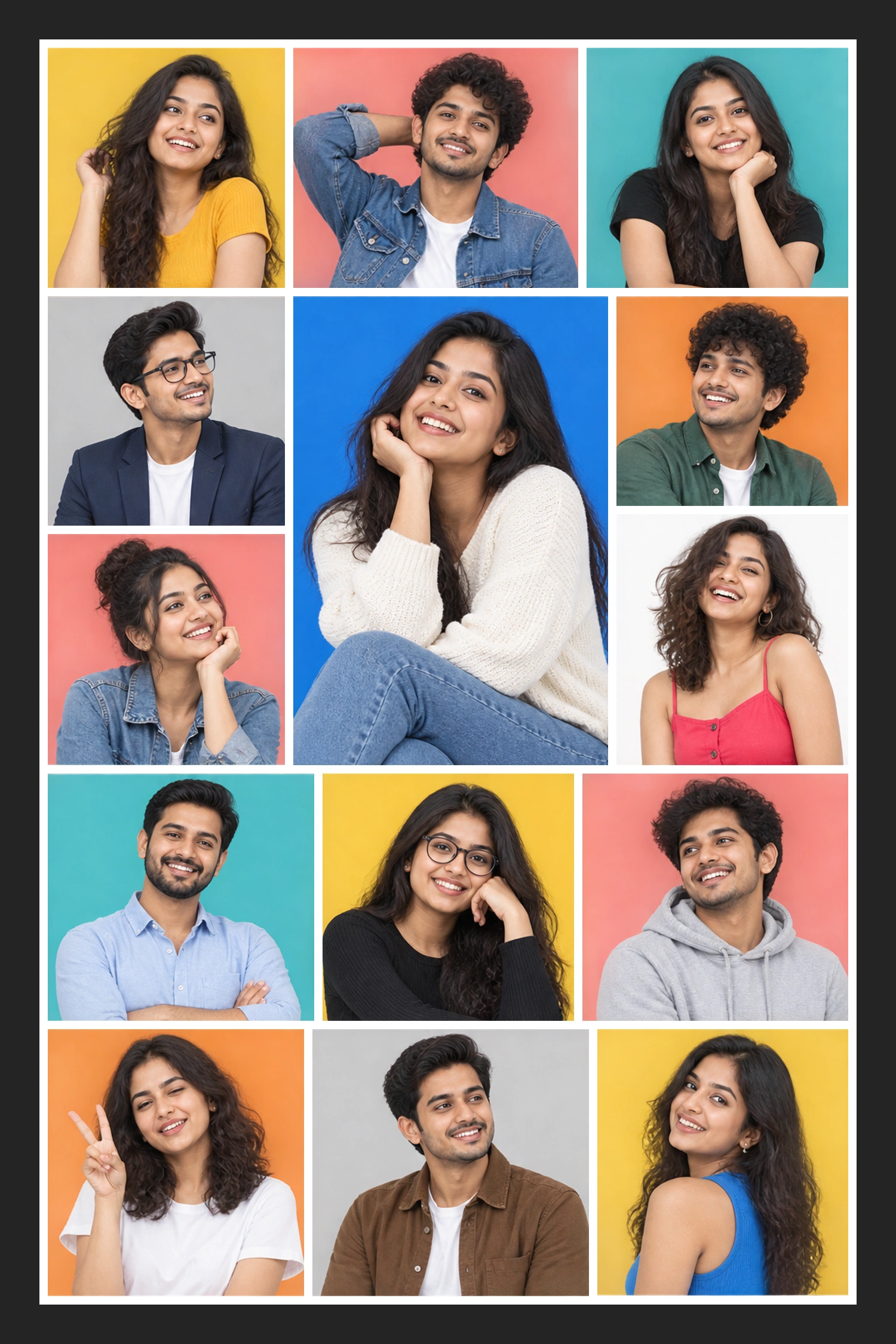 14 Photo Colourful Memories Collage Frame