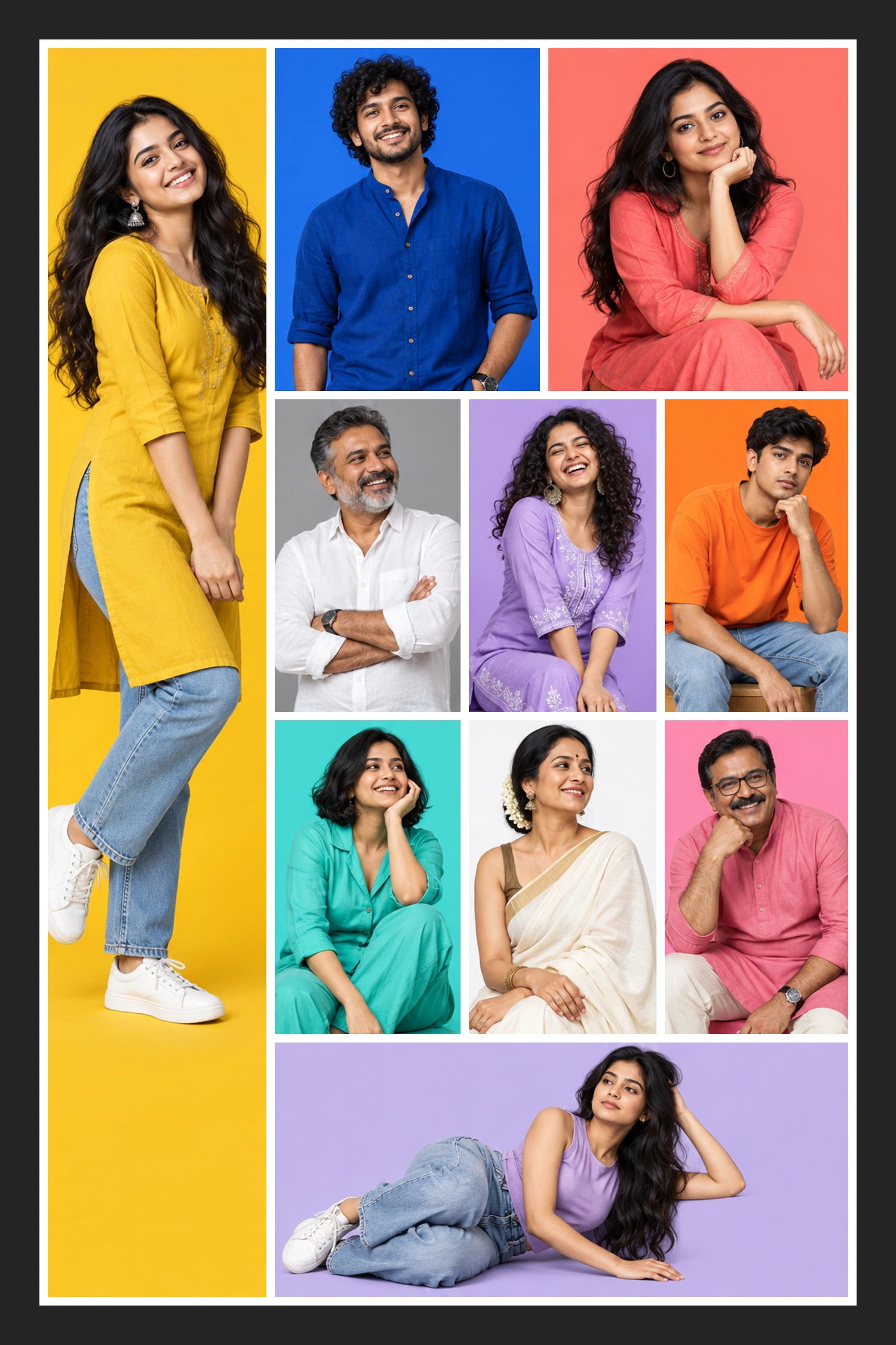 10 Photo Shared Smiles Collage Frame