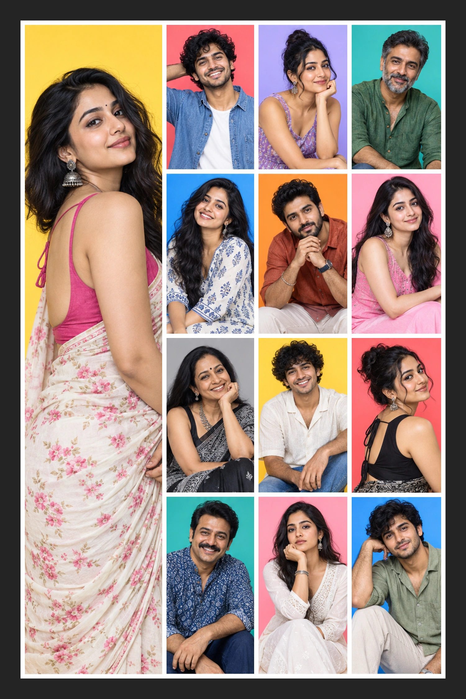 13 Photo Portrait Stories Collage Frame
