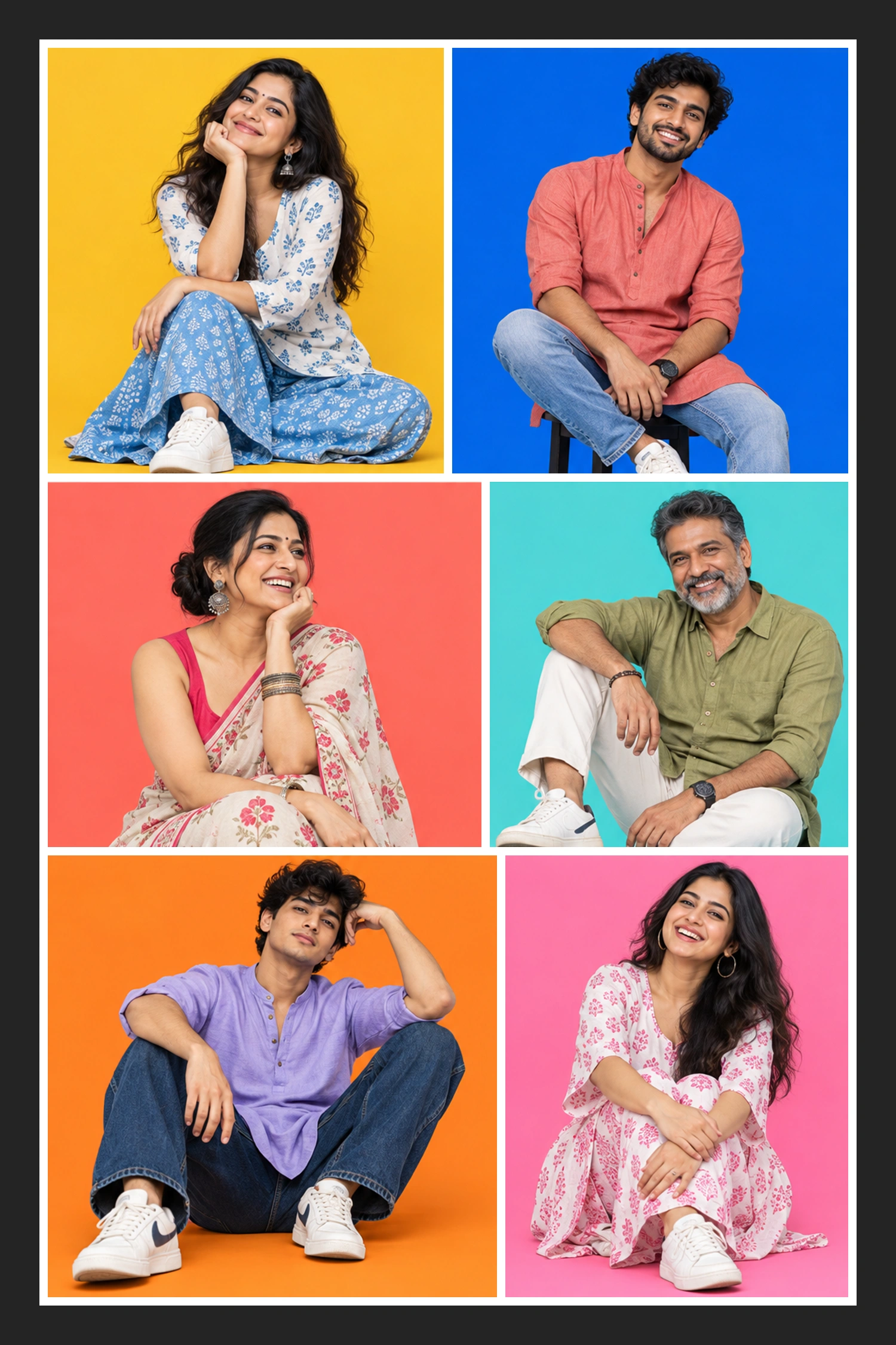 6 Photo Life in Colour Collage Frame