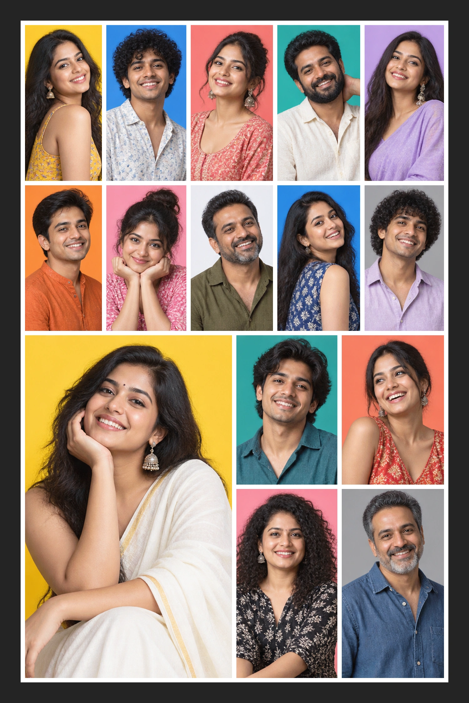 15 Photo Colourful Memories Collage Frame