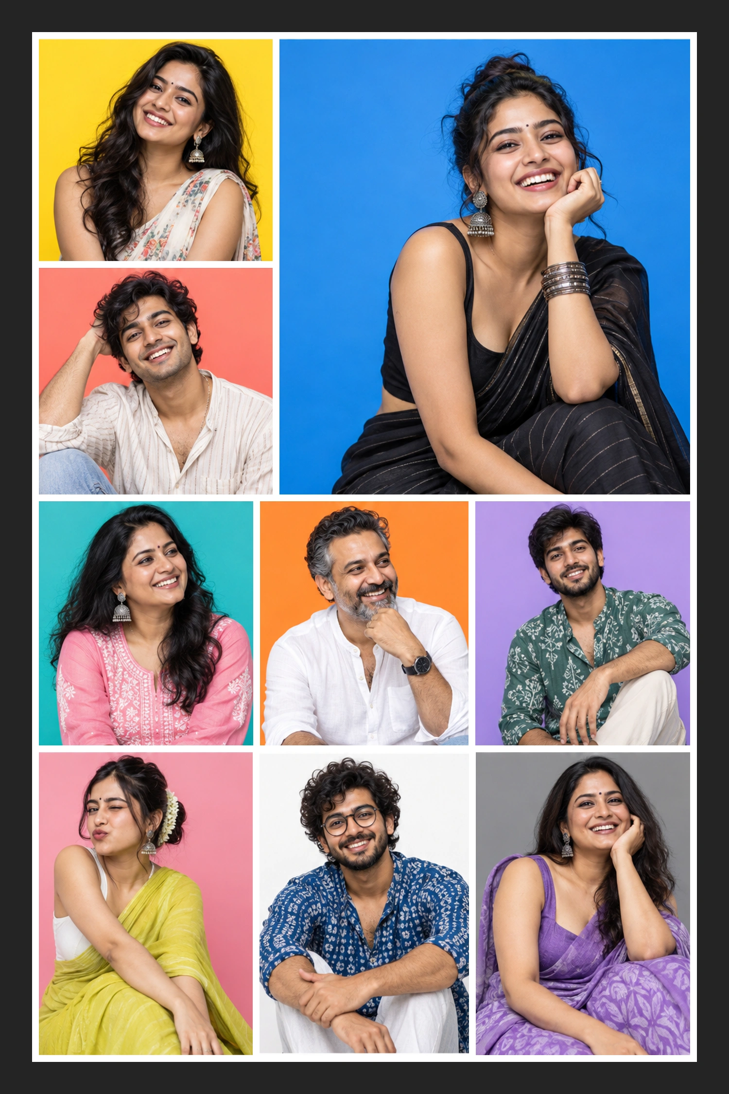 9 Photo Portrait of Joy Collage Frame