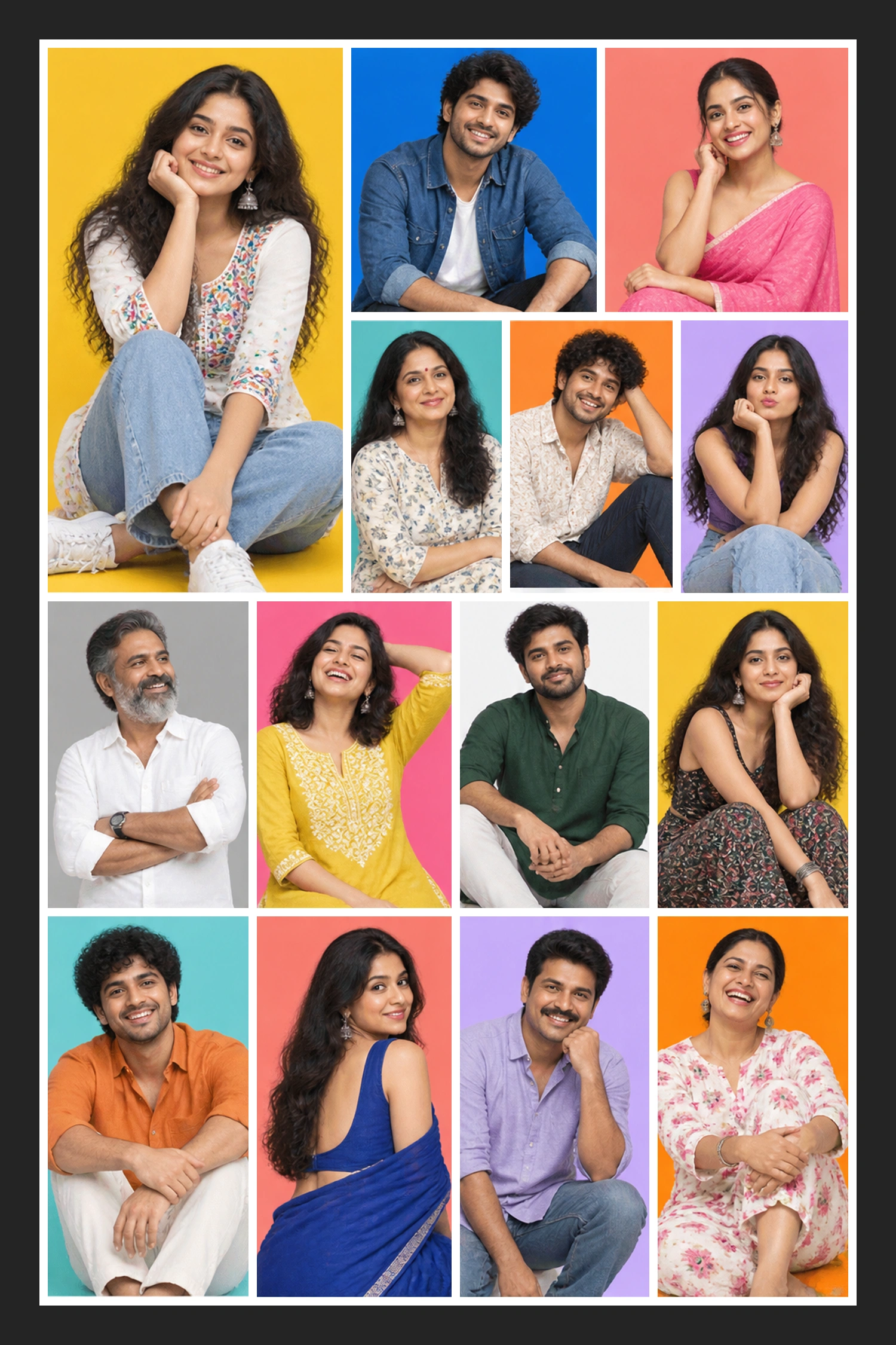 14 Photo Golden Moments Collage Frame