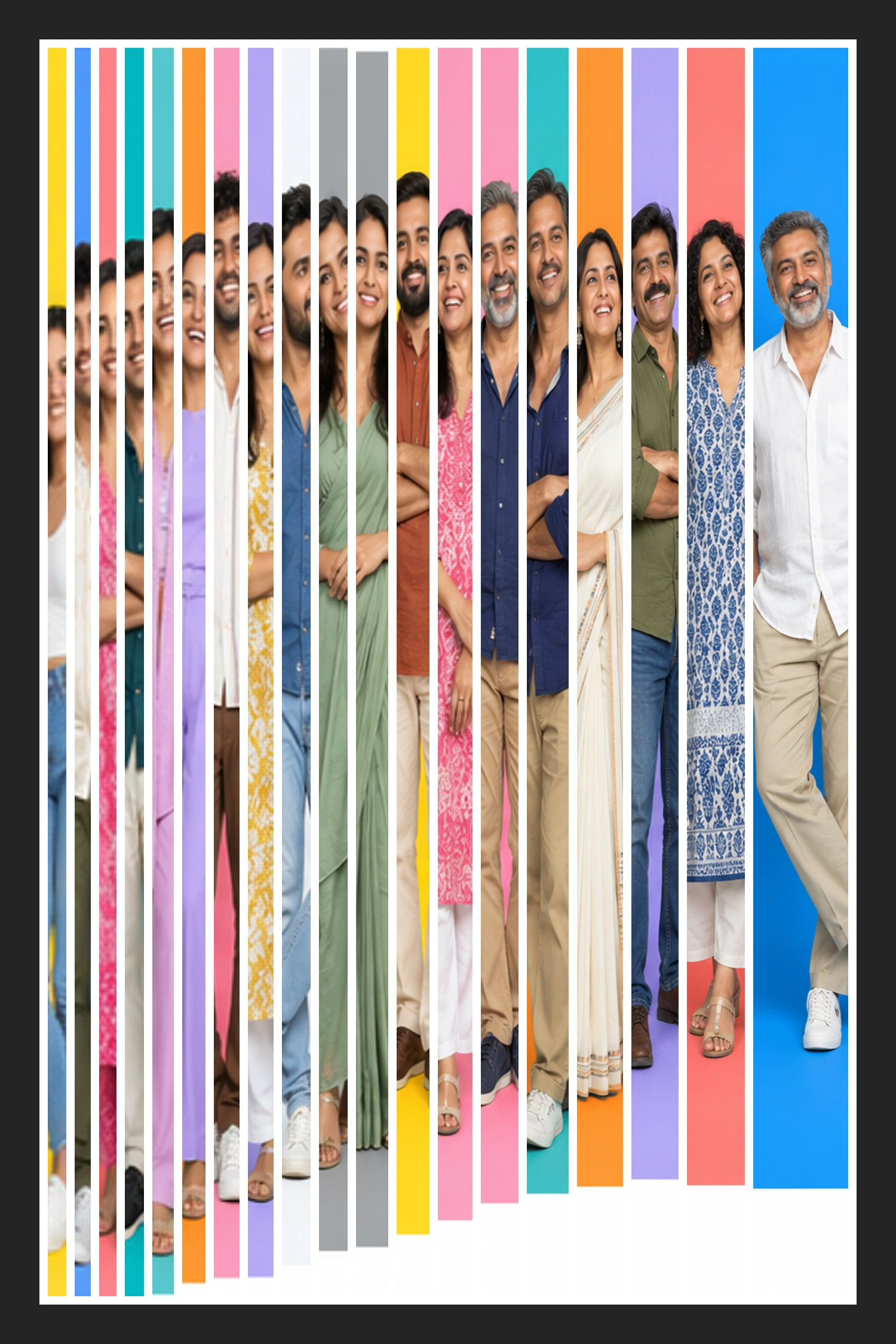 19 Photo Ascending Portrait Gallery Collage Frame
