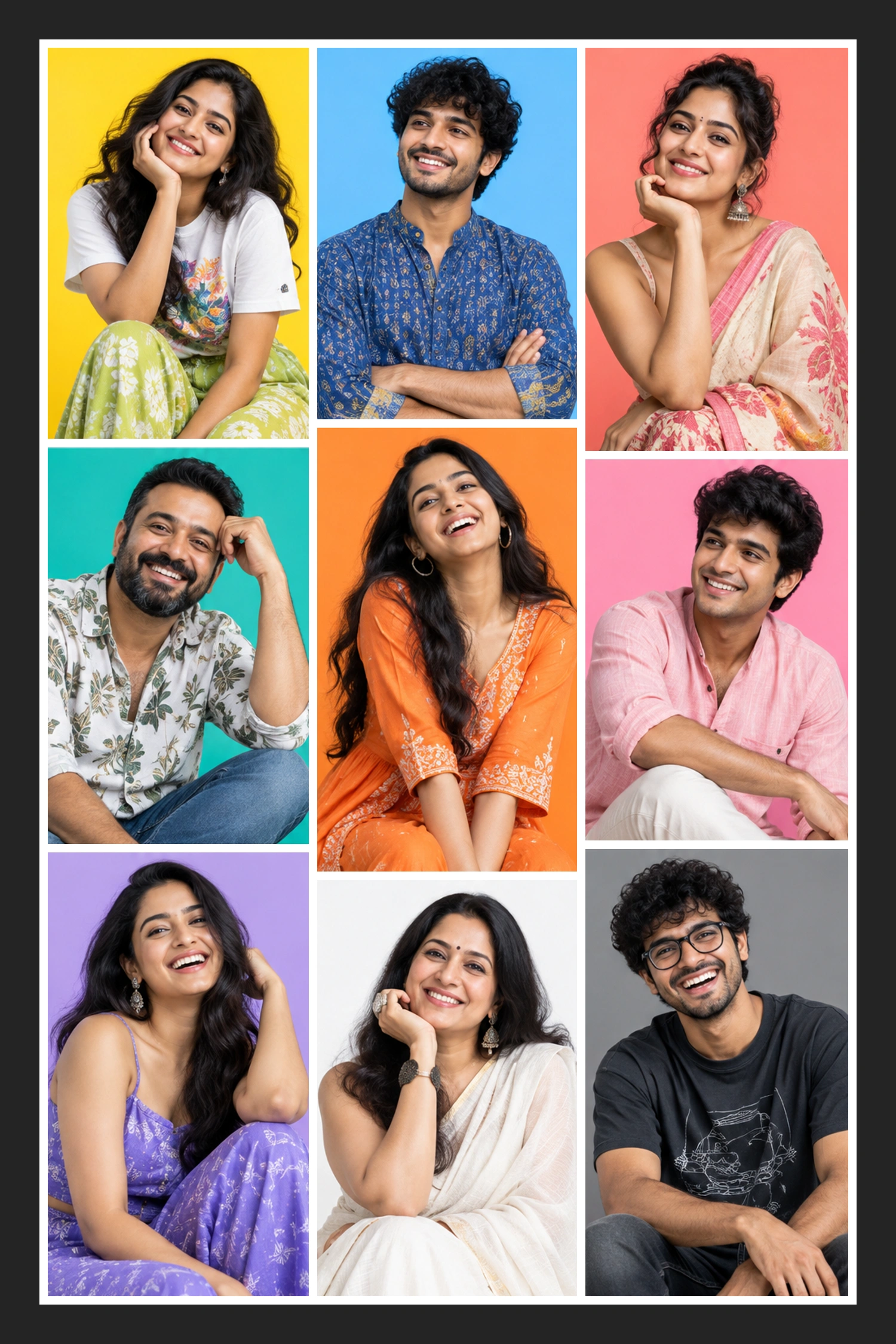 9 Photo Love and Laughter Collage Frame