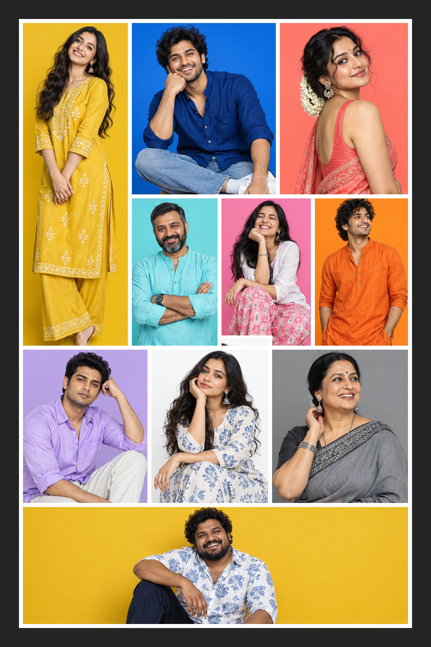 10 Photo Colourful Chapters Collage Frame