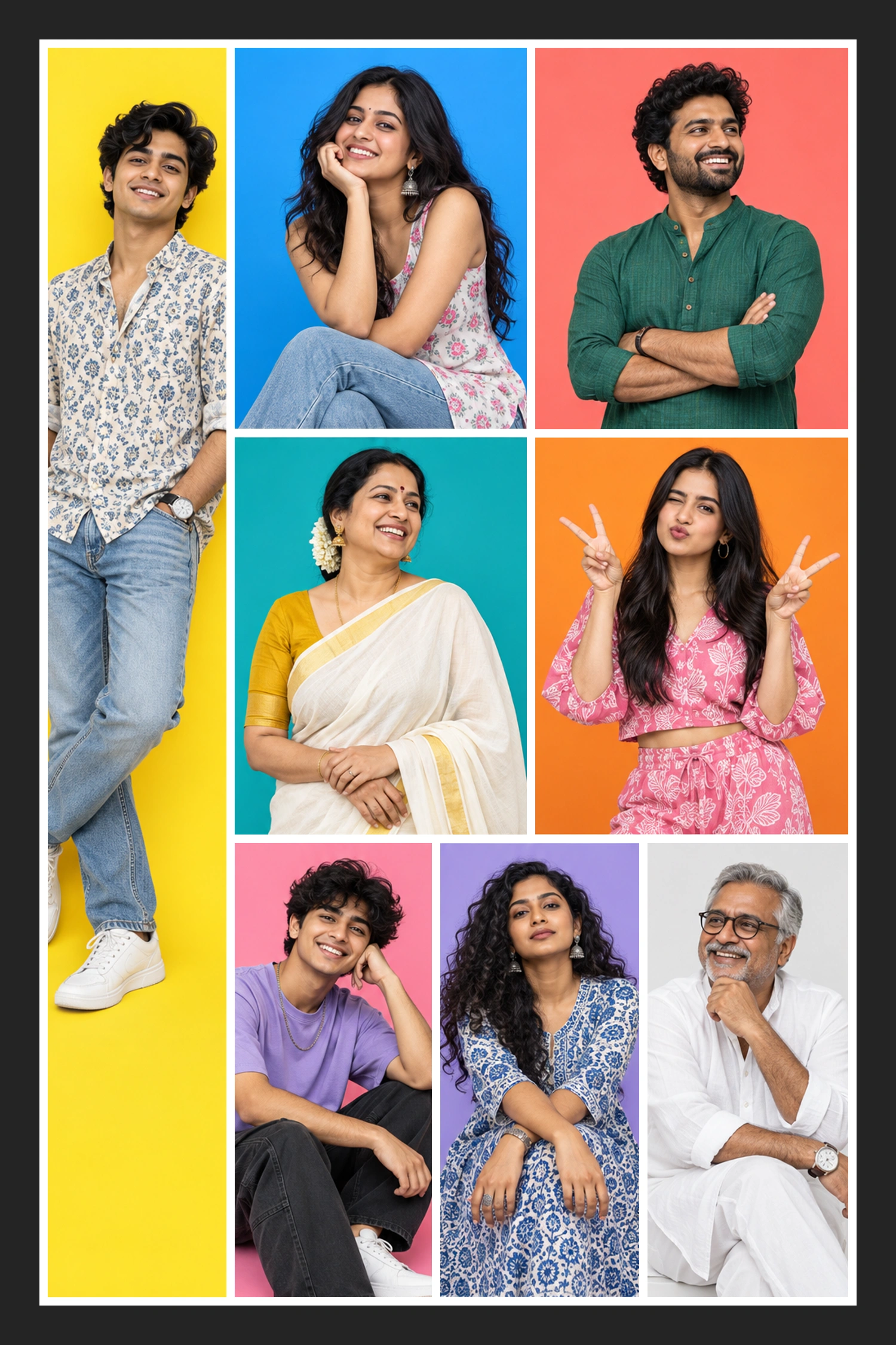 8 Photo A Gallery of Smiles Collage Frame