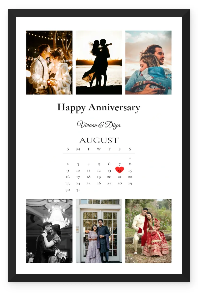 Personalized Couple Gift Photo Frame – The Milestone Calendar (6 Photos)