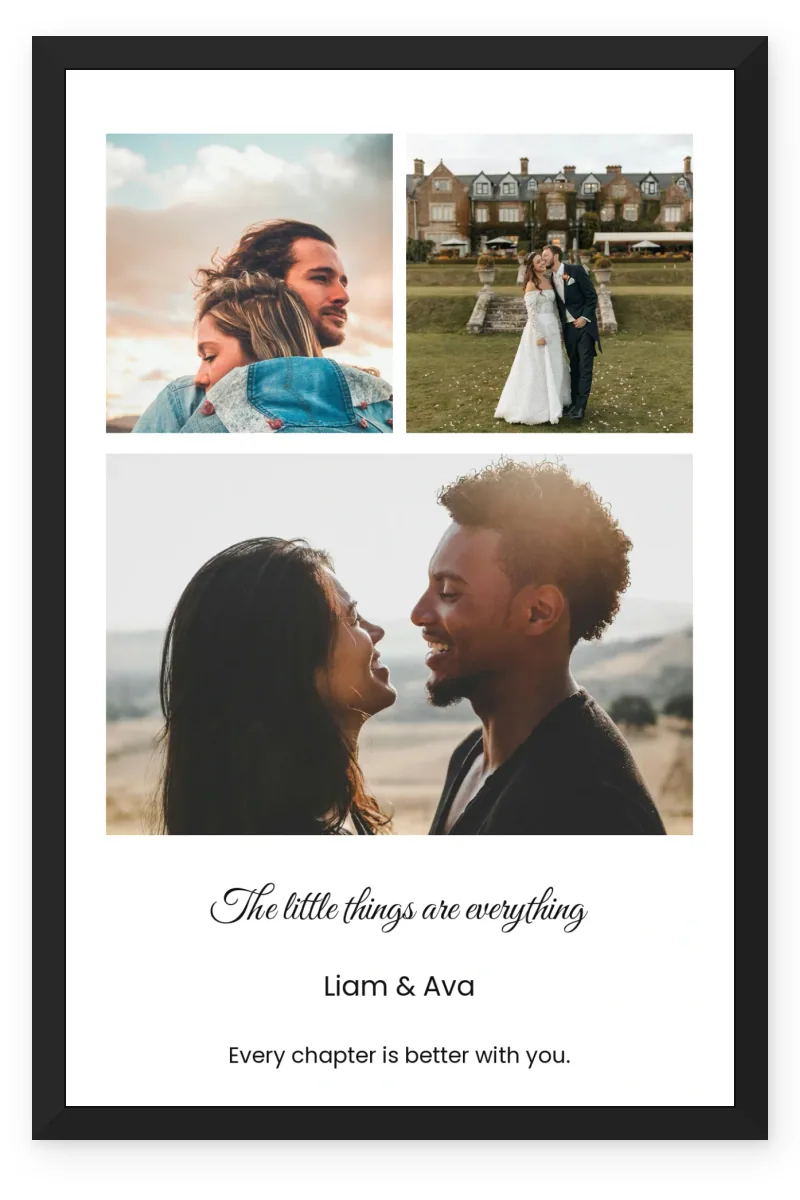 Personalized Couple Wall Photo Frame – The Little Things (3 Photos)