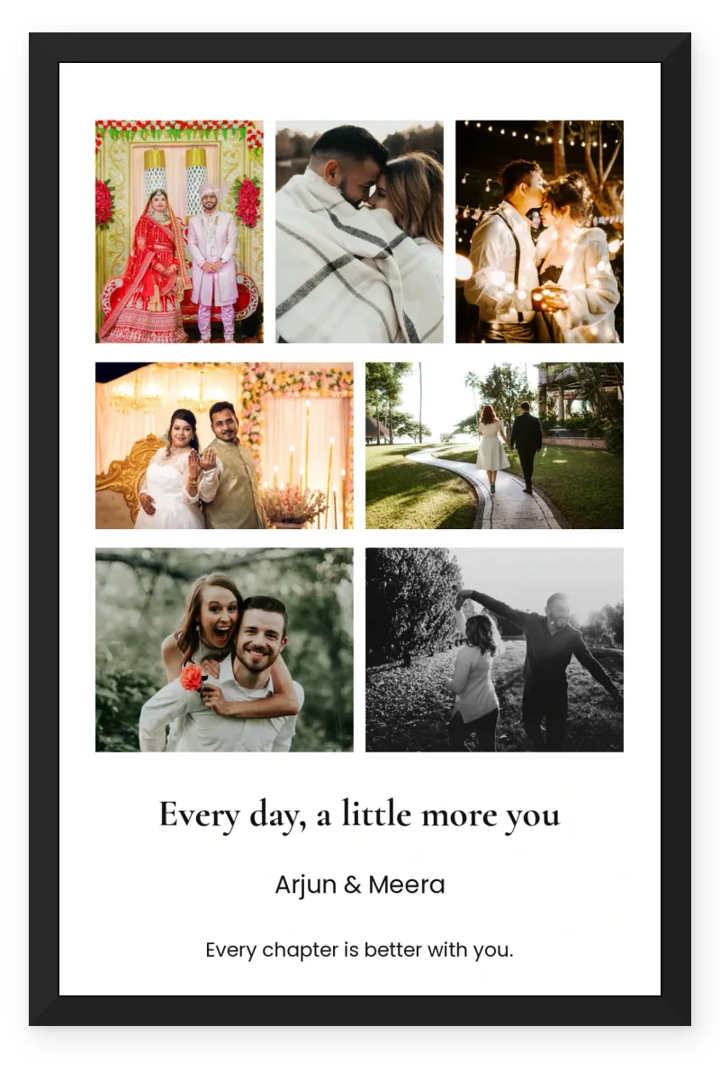 Personalized Couple Wall Photo Frame – Everyday Joy (7 Photos)