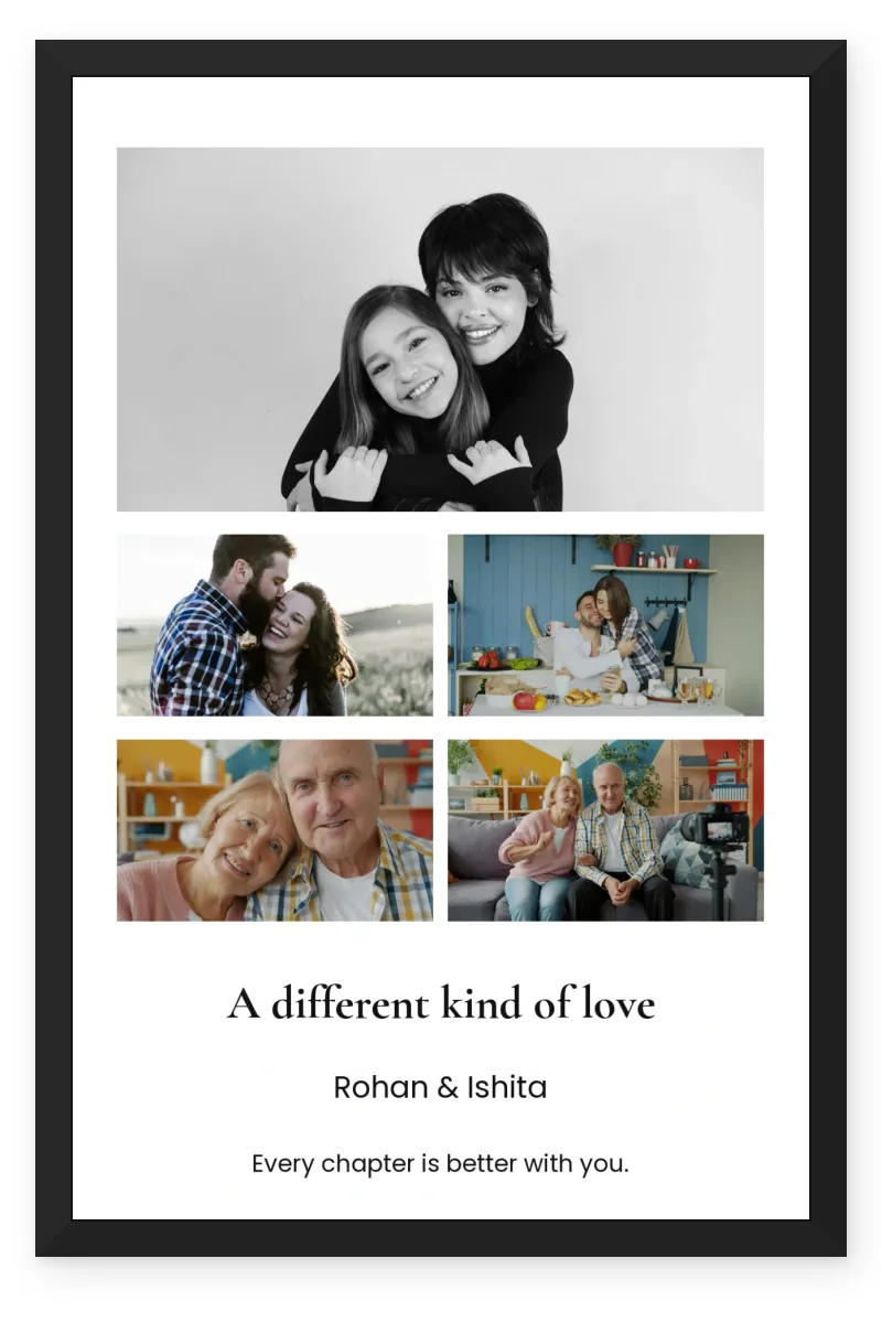 Personalized Couple Collage Photo Frame – The Modern Gallery (5 Photos)