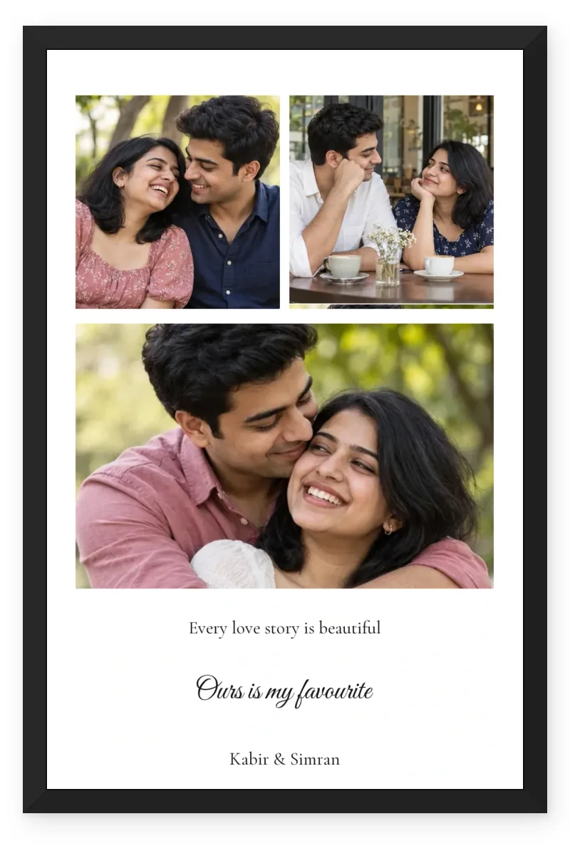 Every Love Story is Beautiful But Ours is My Favourite 3 Photo Couple Frame