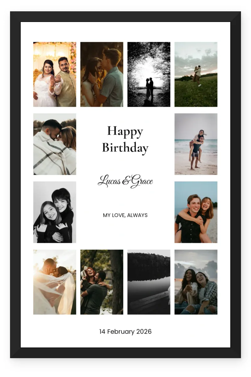 Personalized Husband & Wife Photo Frame – To My Favourite Person (12 Photos)