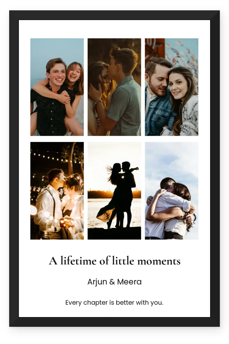 Personalized Husband & Wife Photo Frame – Our Six Best Moments (6 Photos)