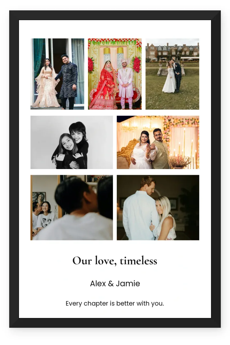 Personalized Love & Name Photo Frame – Love in Every Reflection (7 Photos)