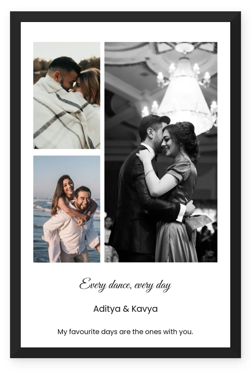 Personalized Love & Name Photo Frame – Our First Dance (3 Photos)