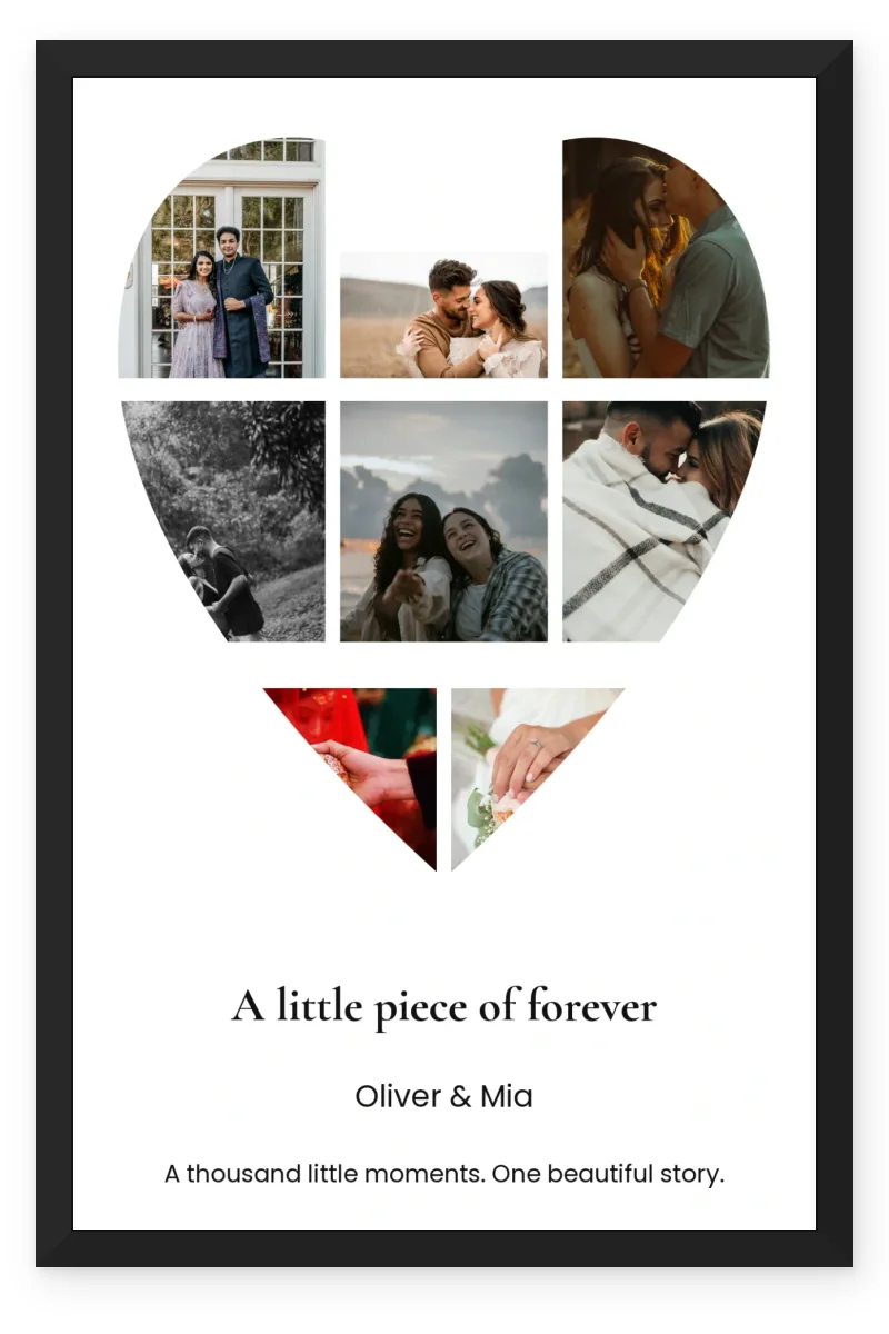 Personalized Couple Gift Photo Frame – A Little Piece of Forever (8 Photos)