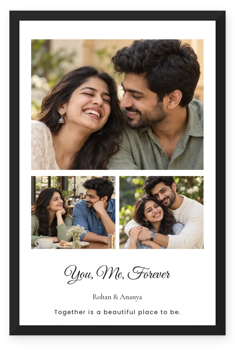 Together Favourite Place You Me Forever Couple 3 Photo Frame