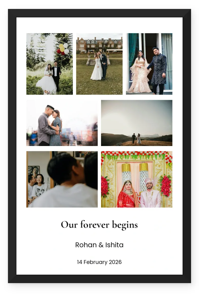 Personalized Wedding Photo Frame – The Wedding Portrait (7 Photos)