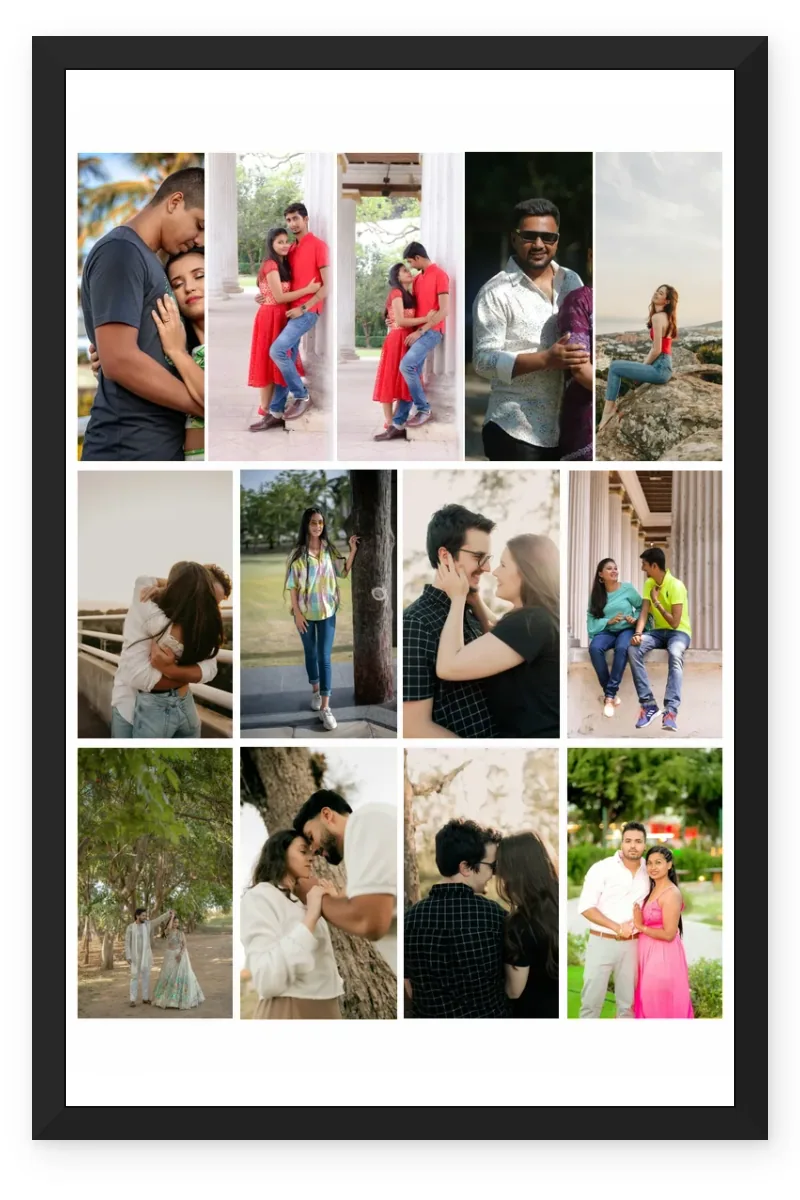 13 Photo Collage Frame 5+4+4 Three Row Layout