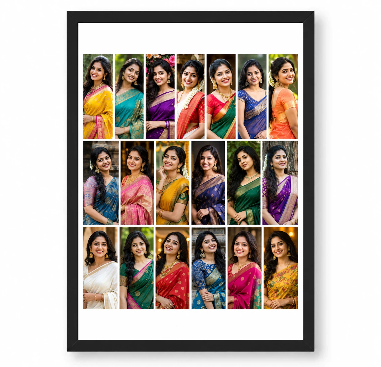 13 Photo Collage Frame Brick Offset 7+6 Two Row Layout
