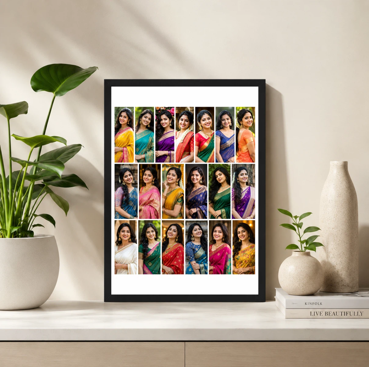 13 Photo Collage Frame Brick Offset 7+6 Two Row Layout, view 2