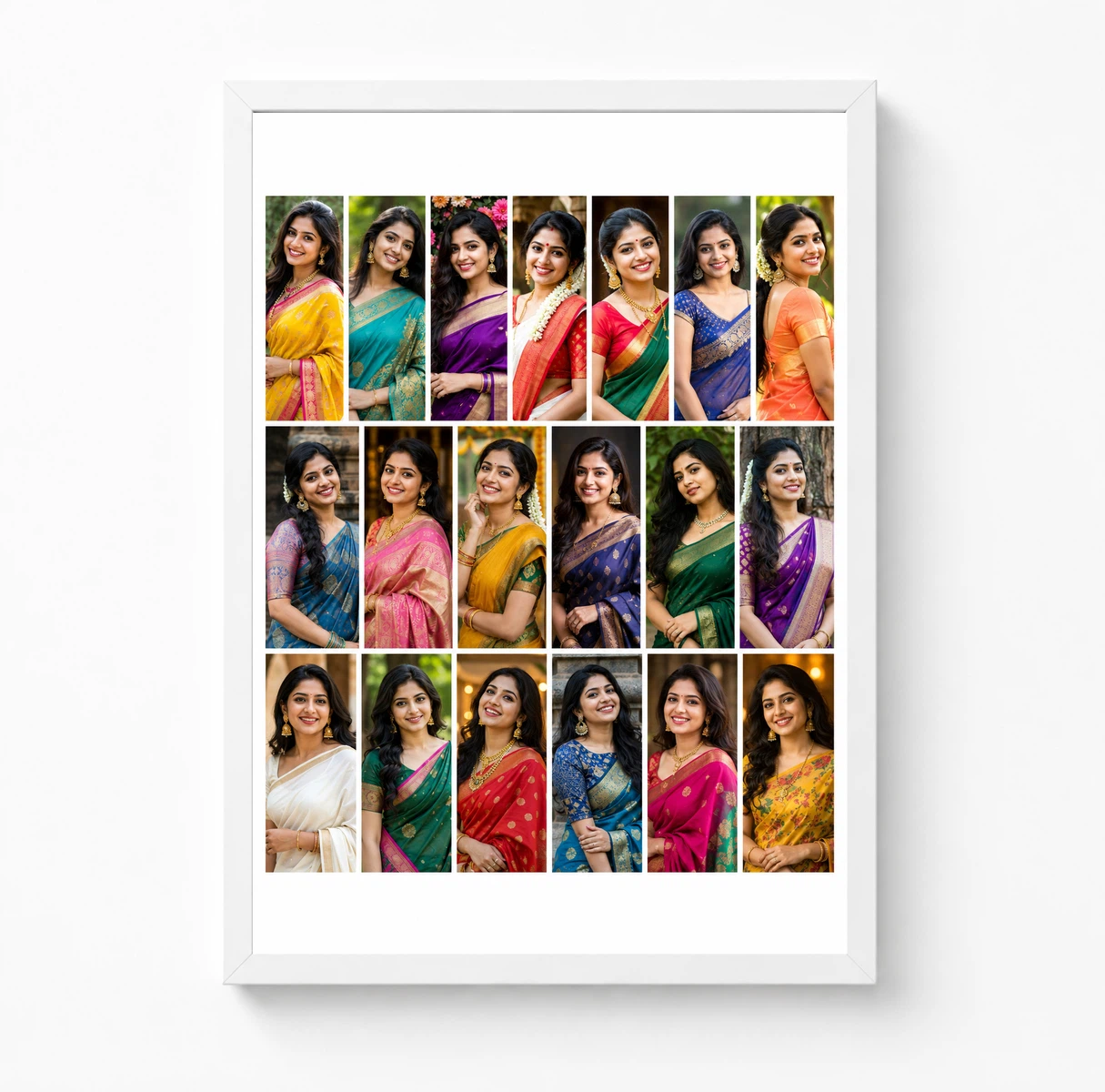 13 Photo Collage Frame Brick Offset 7+6 Two Row Layout, view 3