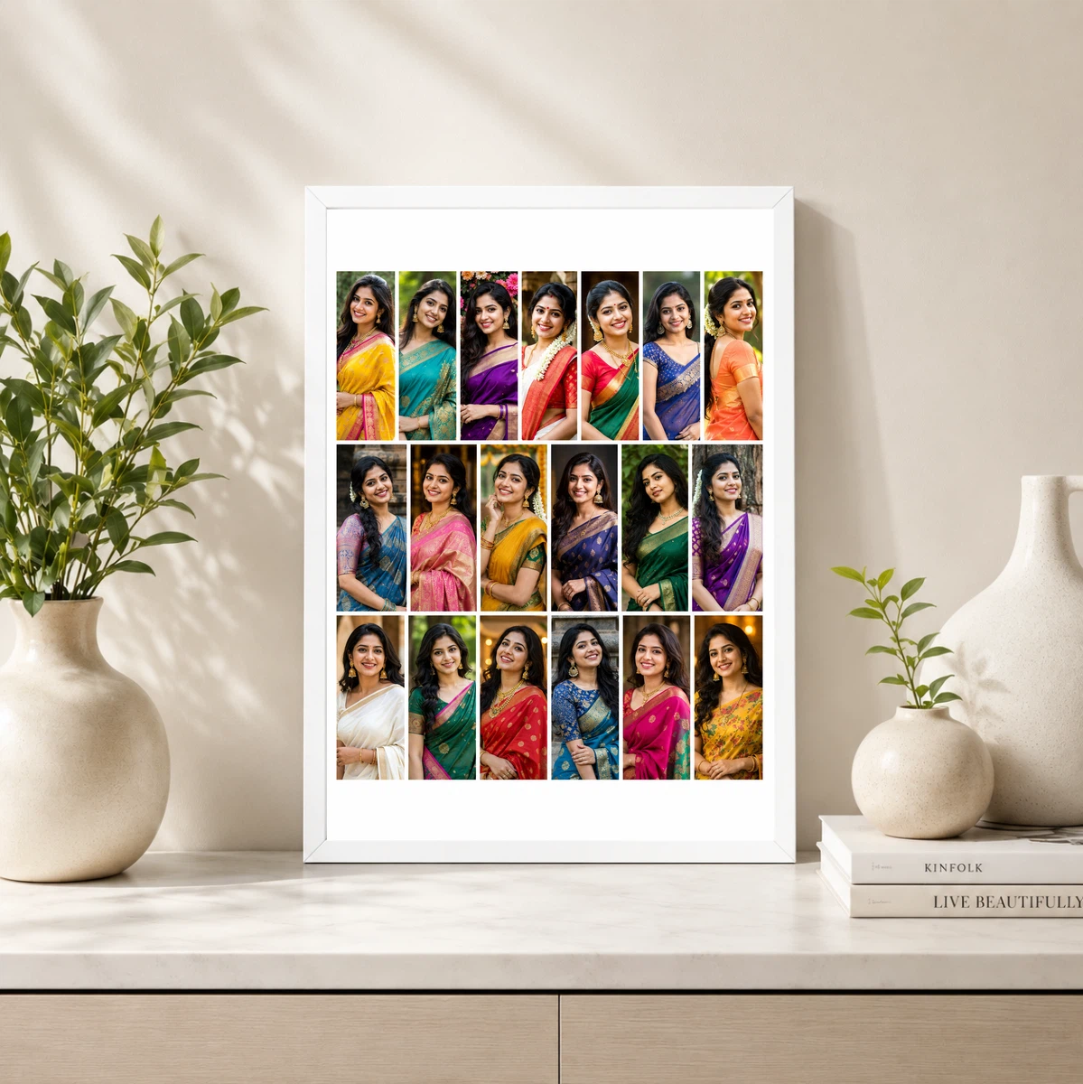 13 Photo Collage Frame Brick Offset 7+6 Two Row Layout, view 4