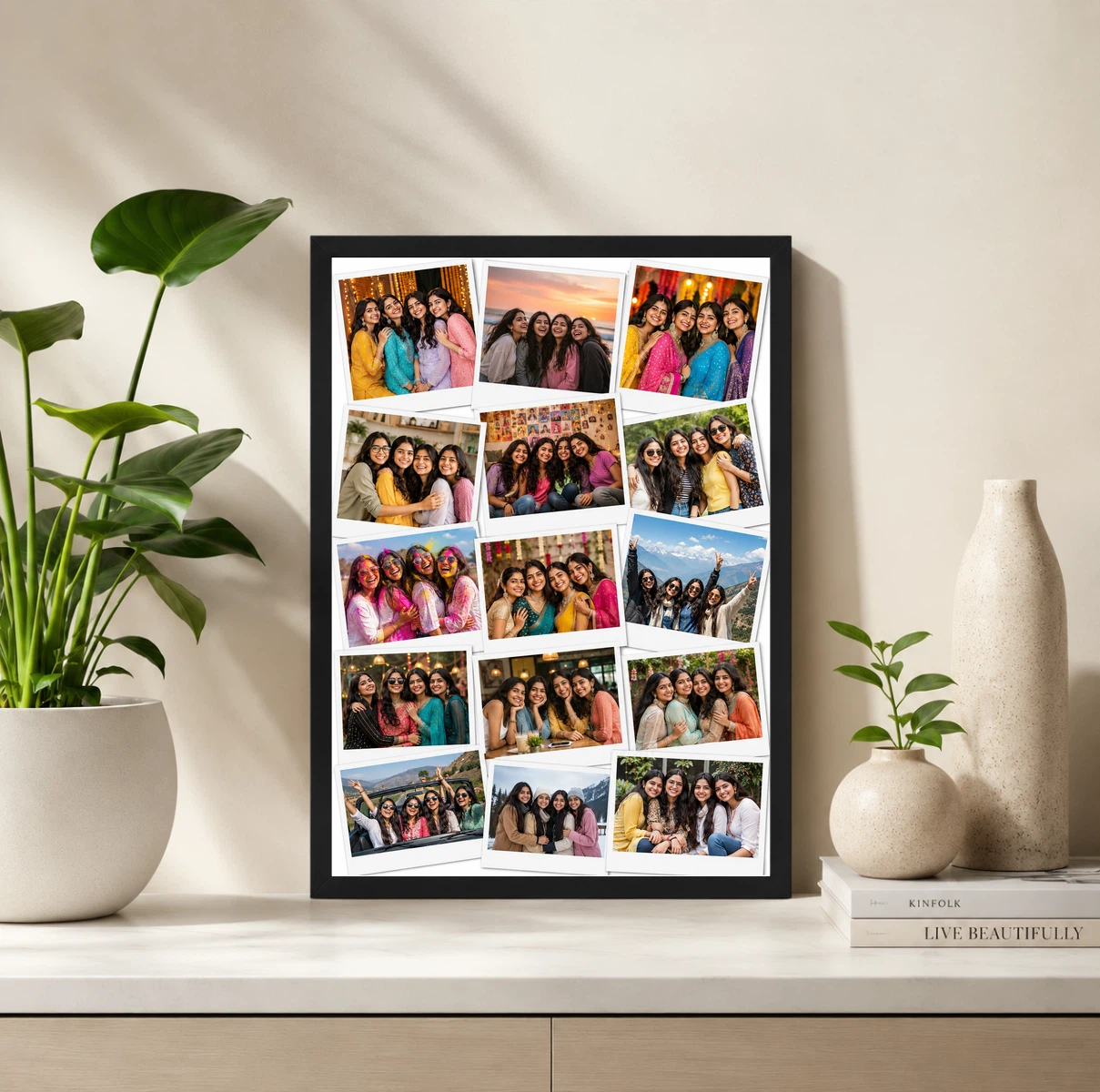 13 Photo Collage Frame Scattered Polaroids 13 Memory Wall Layout, view 2