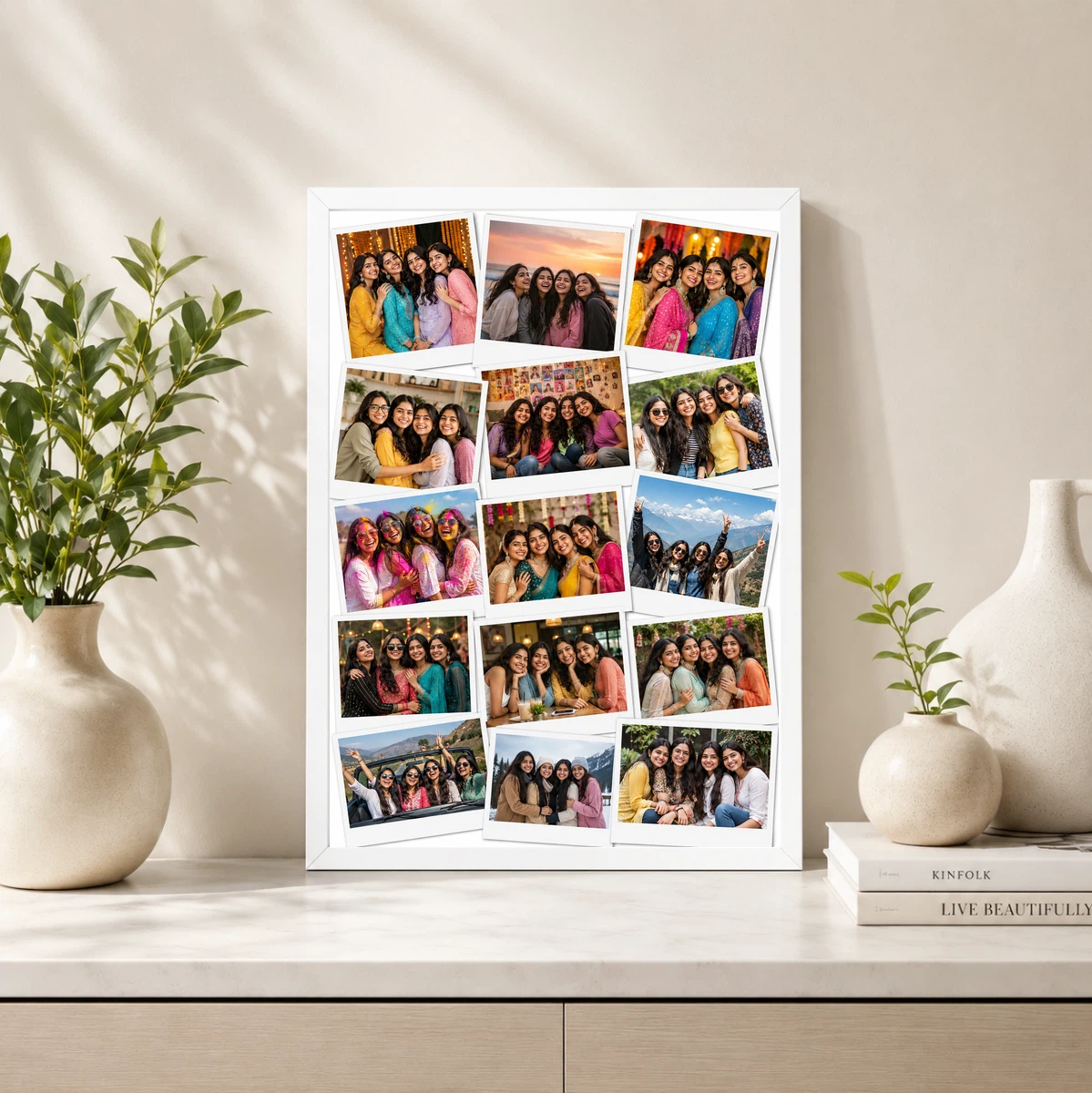 13 Photo Collage Frame Scattered Polaroids 13 Memory Wall Layout, view 4