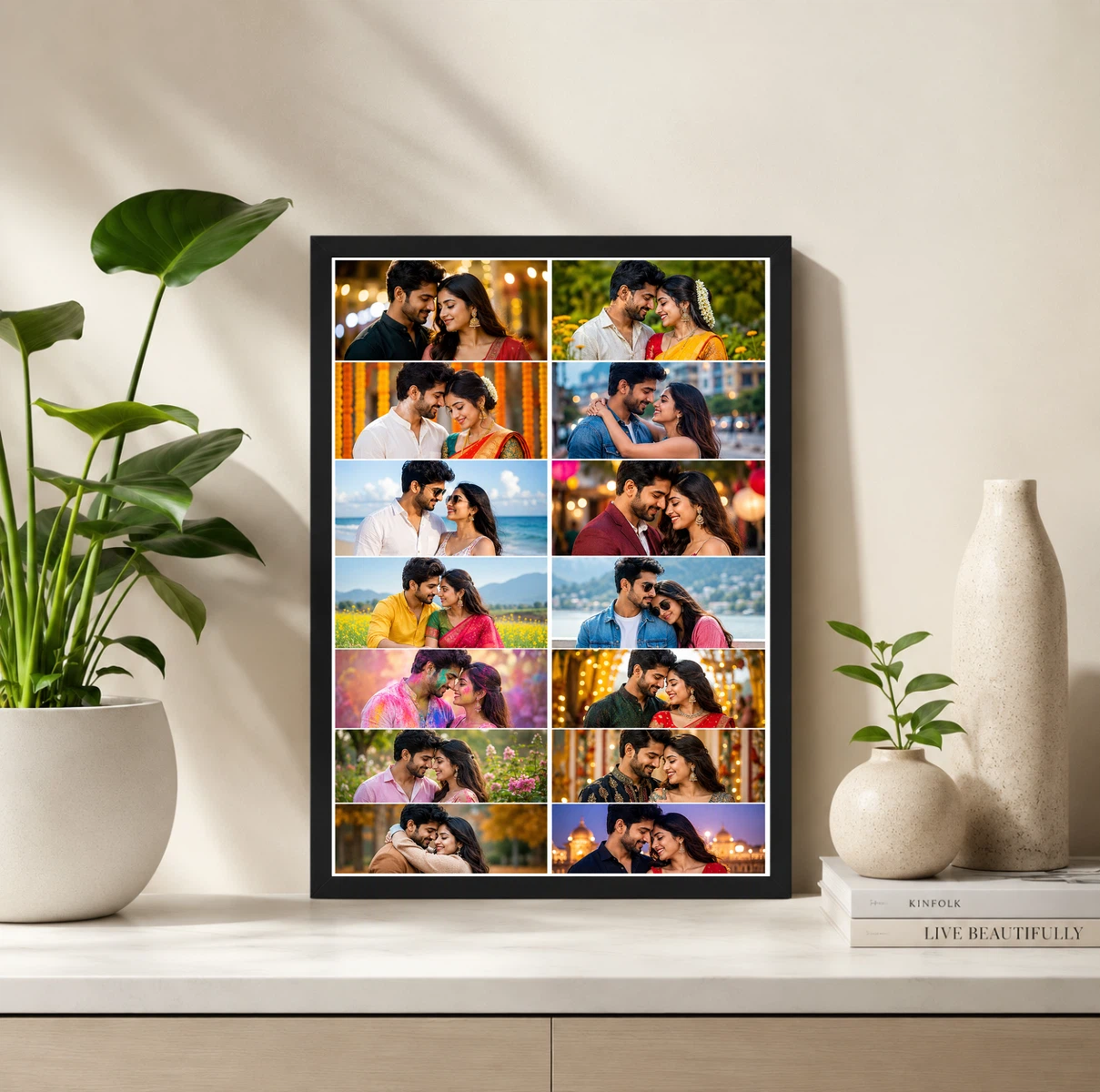 14 Photo Collage Frame 2x7 Vertical Grid Layout, view 2