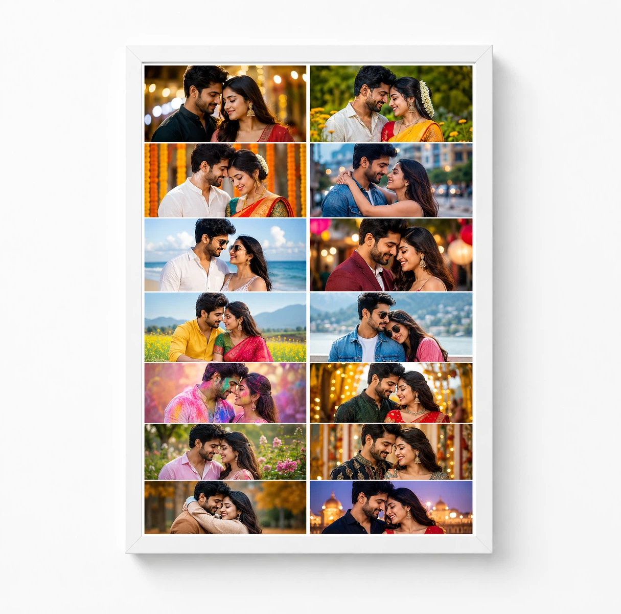 14 Photo Collage Frame 2x7 Vertical Grid Layout, view 3
