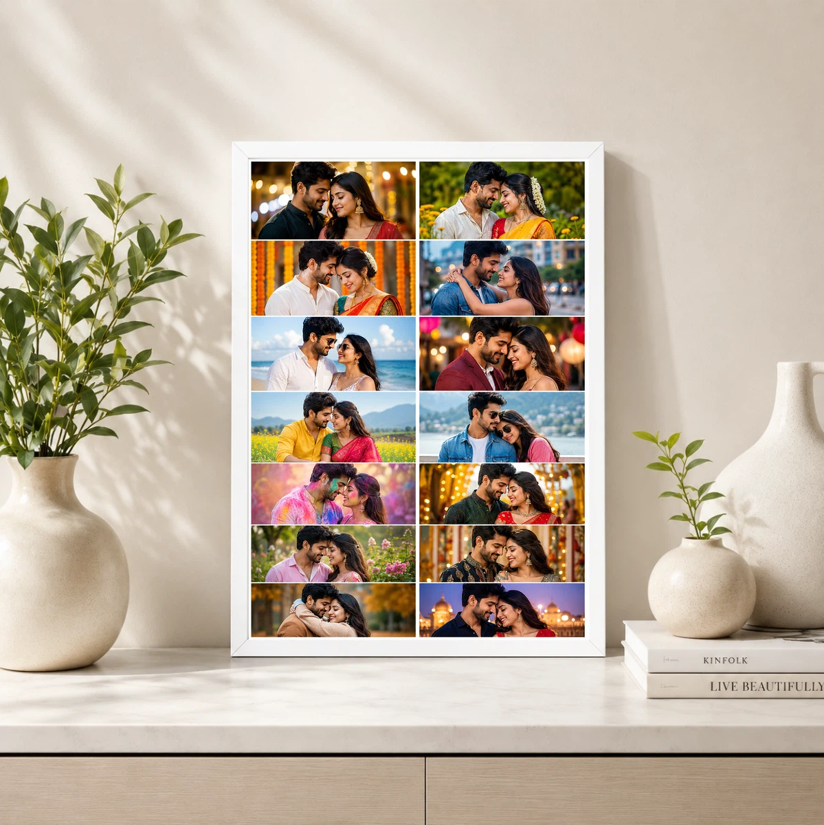 14 Photo Collage Frame 2x7 Vertical Grid Layout, view 4