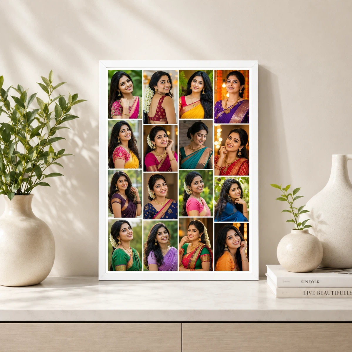 14 Photo Collage Frame 4-Col 4+4+3+3 Uneven Column Layout, view 4