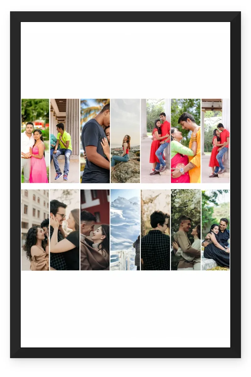 14 Photo Collage Frame Brick Pattern 7+7 Offset Layout
