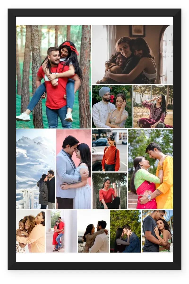 14 Photo Collage Frame Mosaic 14 Mixed Size Pinterest Layout