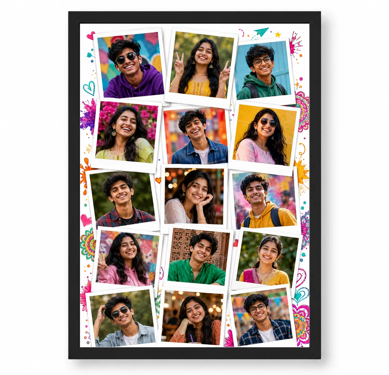 15 Photo Collage Frame Scattered 15 Polaroid Memory Layout