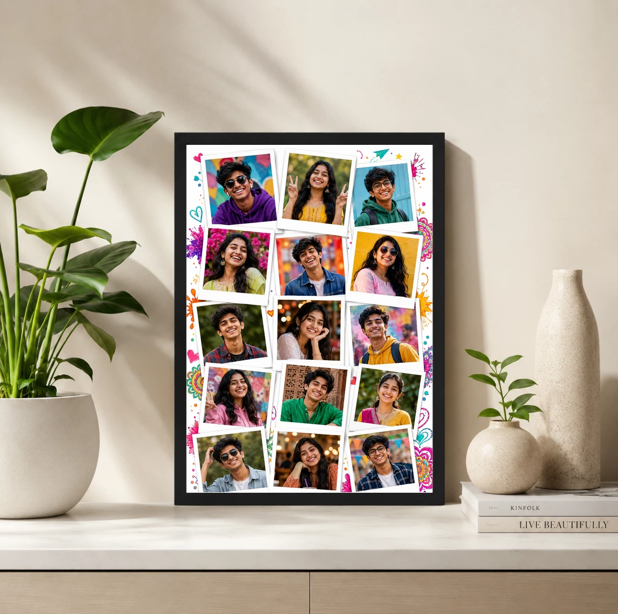 15 Photo Collage Frame Scattered 15 Polaroid Memory Layout, view 2