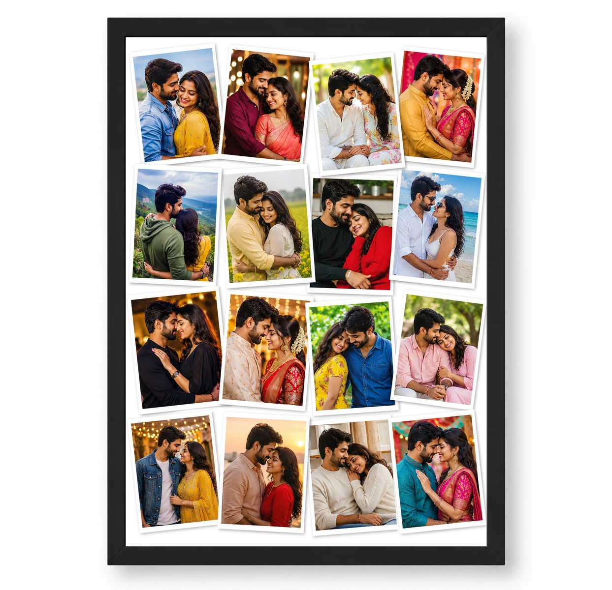 16 Photo Collage Frame Scattered Polaroids 16 Wall Layout