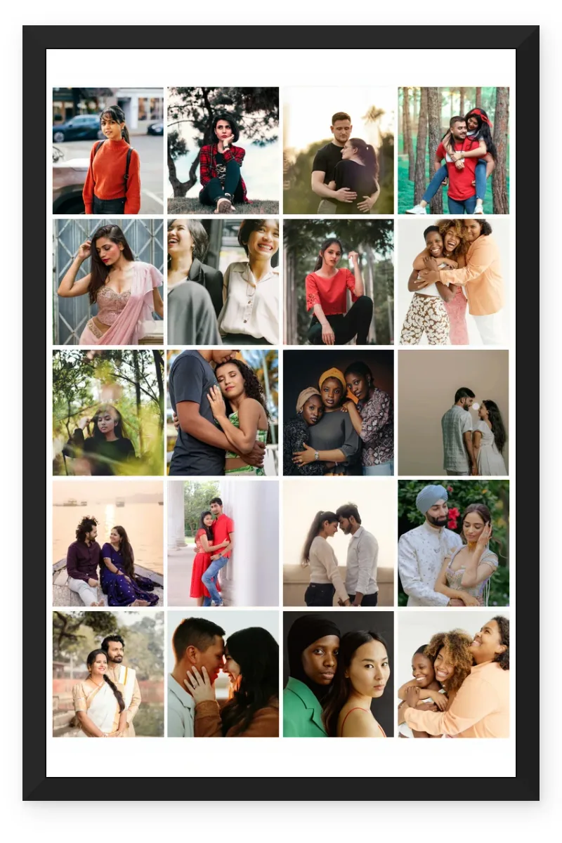 20 Photo Collage Frame 4x5 Perfect Grid Layout