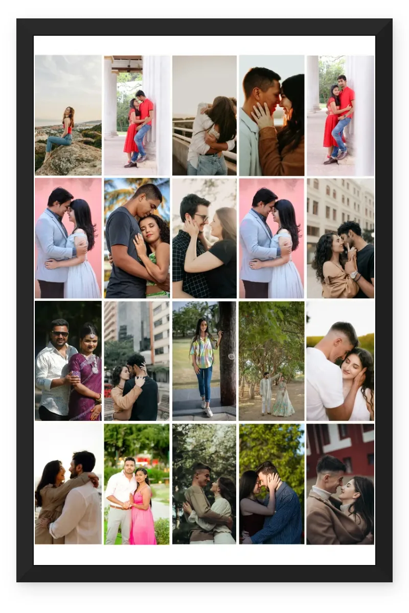 20 Photo Collage Frame 5-Column 4 Each Vertical Layout
